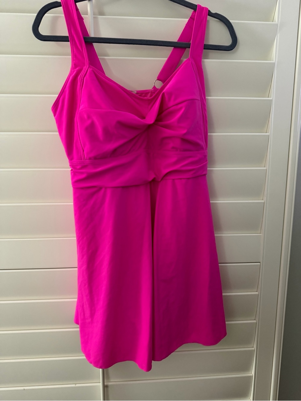 Women's Fuchsia Twist-Front Swimdress